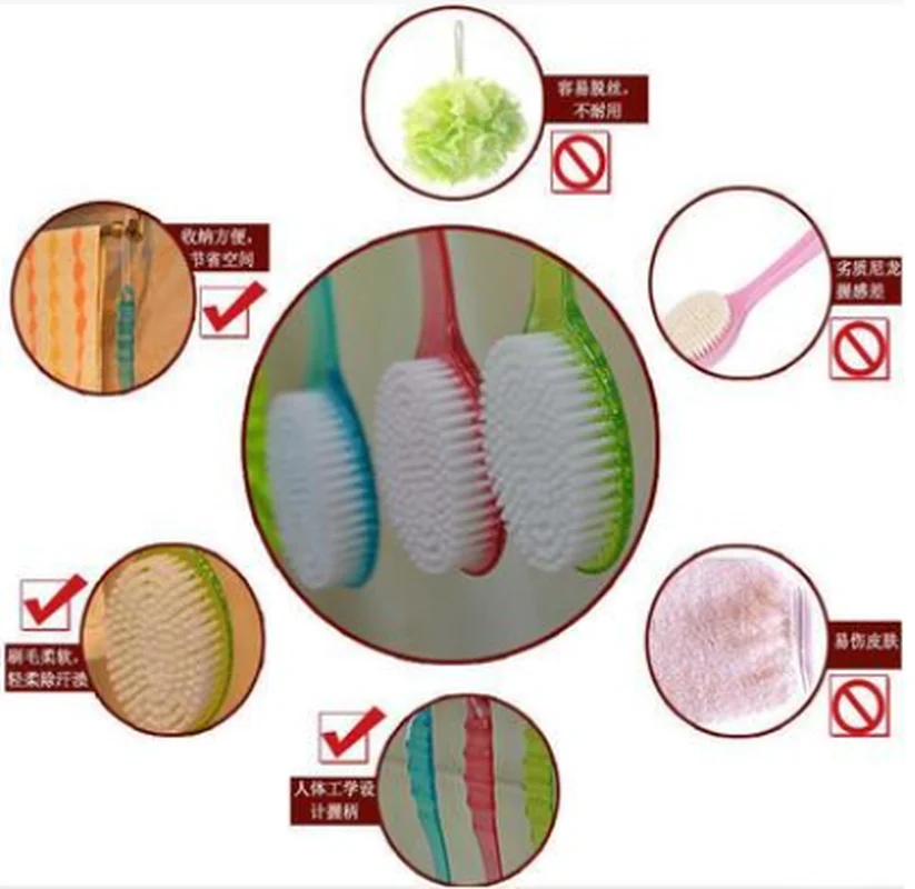 Bath Brush Long Handle Scrubber Skin Massage Brush Feet Rubbing Body Brush for Back Exfoliation Brushes Bathroom Accessories Bath Brush Long Handle Scrubber Skin Massage Brush Feet Rubbing Body Brush for Back Exfoliation Brushes Bathroom Accessories