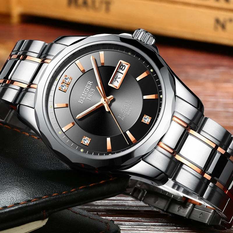 2017 New Binger Men font b Watches b font Luxury Brand Japan Miyota Automatic Mechanical Movement