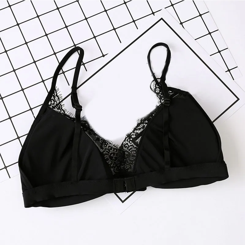 Gumprun 2018 New Triangle Cup Bra Wire Free Sexy Thin Bras For Women Push Up Bra Beautiful Back Summer Lingerie Comfortable Bra