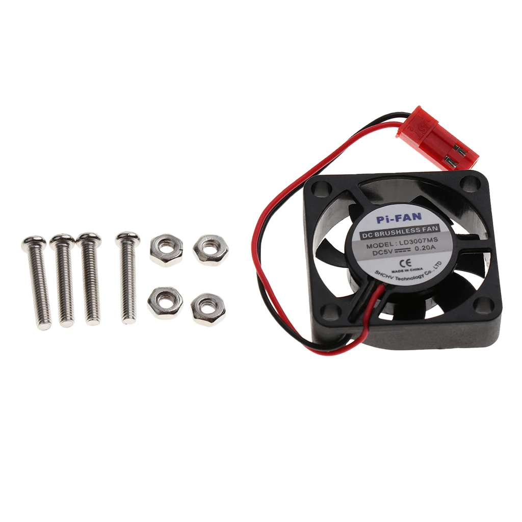 Dovewill DC 5V Brushless CPU Cooling Fan + Heatsinks for Raspberry Pi 3B/ 2B/ B+