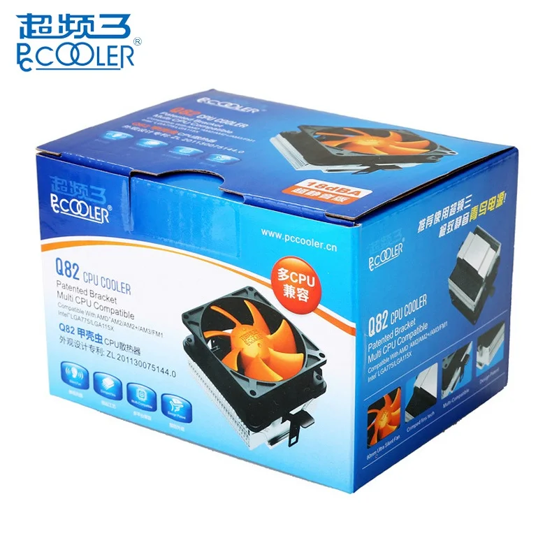 Охлаждающий вентилятор PCCOOLER Q82 для процессора тихий Hydraumatic вентиляторы