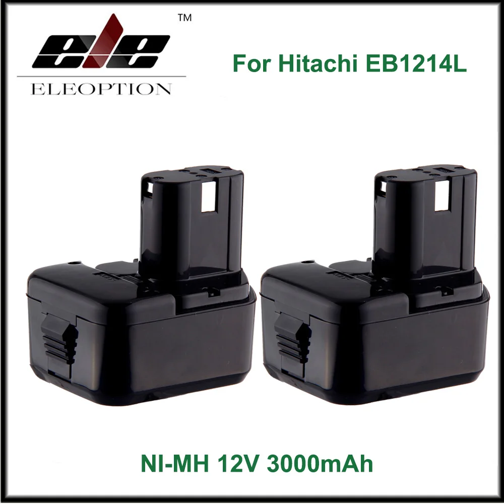 

2x Eleoption 12V 3000mAh Ni-MH Replacement Power Tool Battery for Hitachi EB1212S EB1214L EB1214S DS 10DTA WH 12DAF