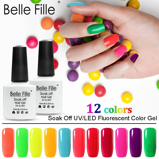 Belle Fille 10ml Gel Nail Polish Neon Color Uv Led Gelpolish Diy Belle Fille 10ml Gel Nail Polish Neon Color Uv Led Gelpolish Diy Decoration Varnish Soak Off