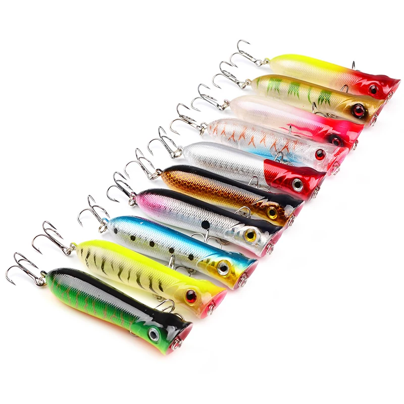 10Pcs Fishing Bait Lure Fake Fish Tackle with Hook for Fisher Angler Angling