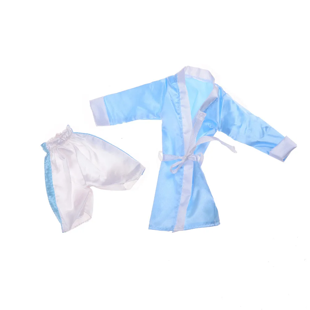 

2pcs/set Bedroom Pajamas Robe Nighty Bathrobe Clothes Dolls Robe Shorts For Ken BJD Doll Child Kids Best toys gift