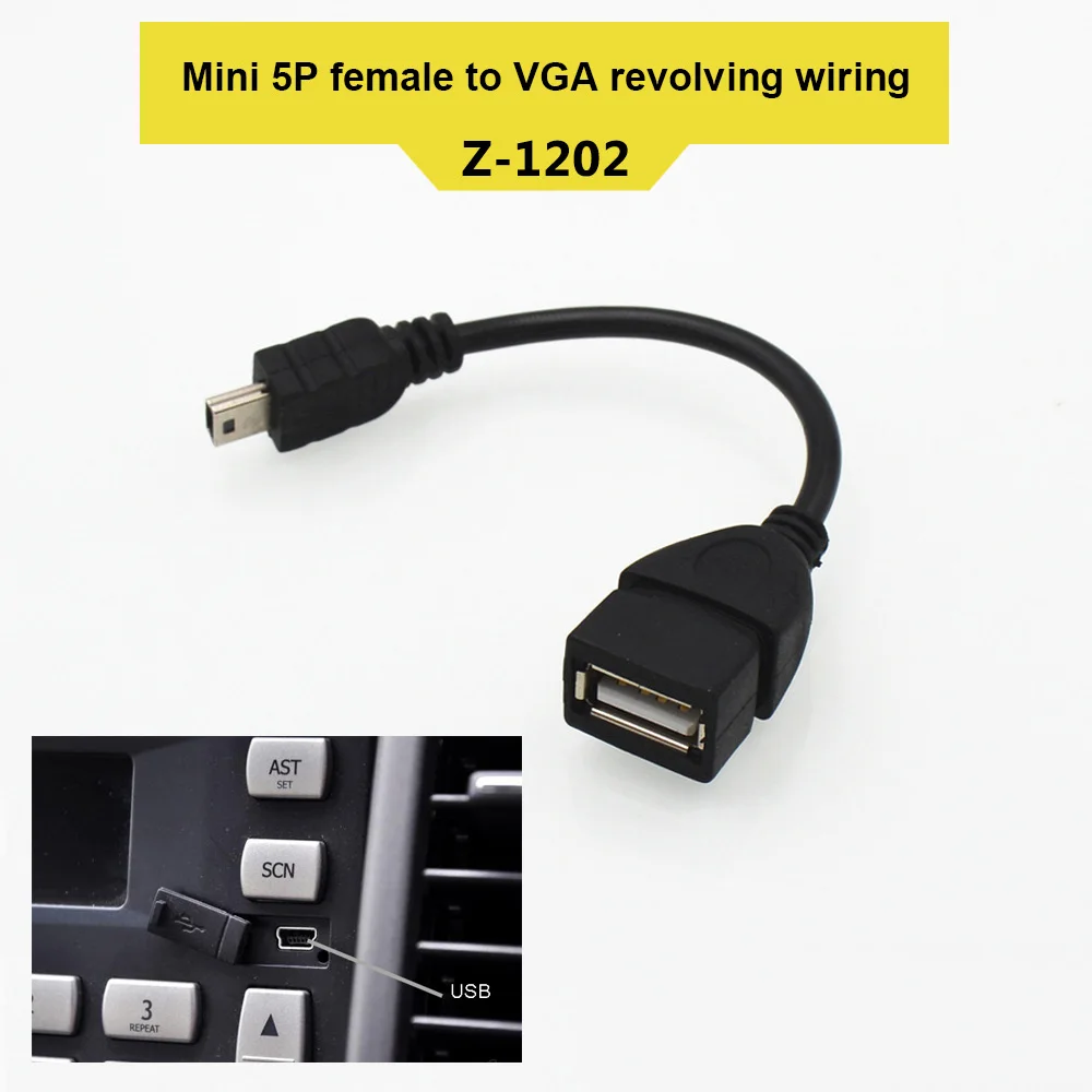Мини USB 5P штекер OTG USB женский автомобильный адаптер кабель для передачи данных для видео камеры аудио планшет CD gps JLRL88