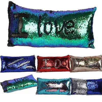 

Fashion Mermaid Sequins Rectangle Pillow Cover Pillow Case Magical Home Bed Decorative Pillowcases