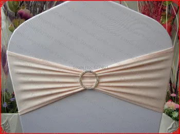 

Peach Pink Single Layer Spandex/Lycra/Expand Bands/Covers With One Row Round Diamond Buckle&Pin For Wedding Party Decorations