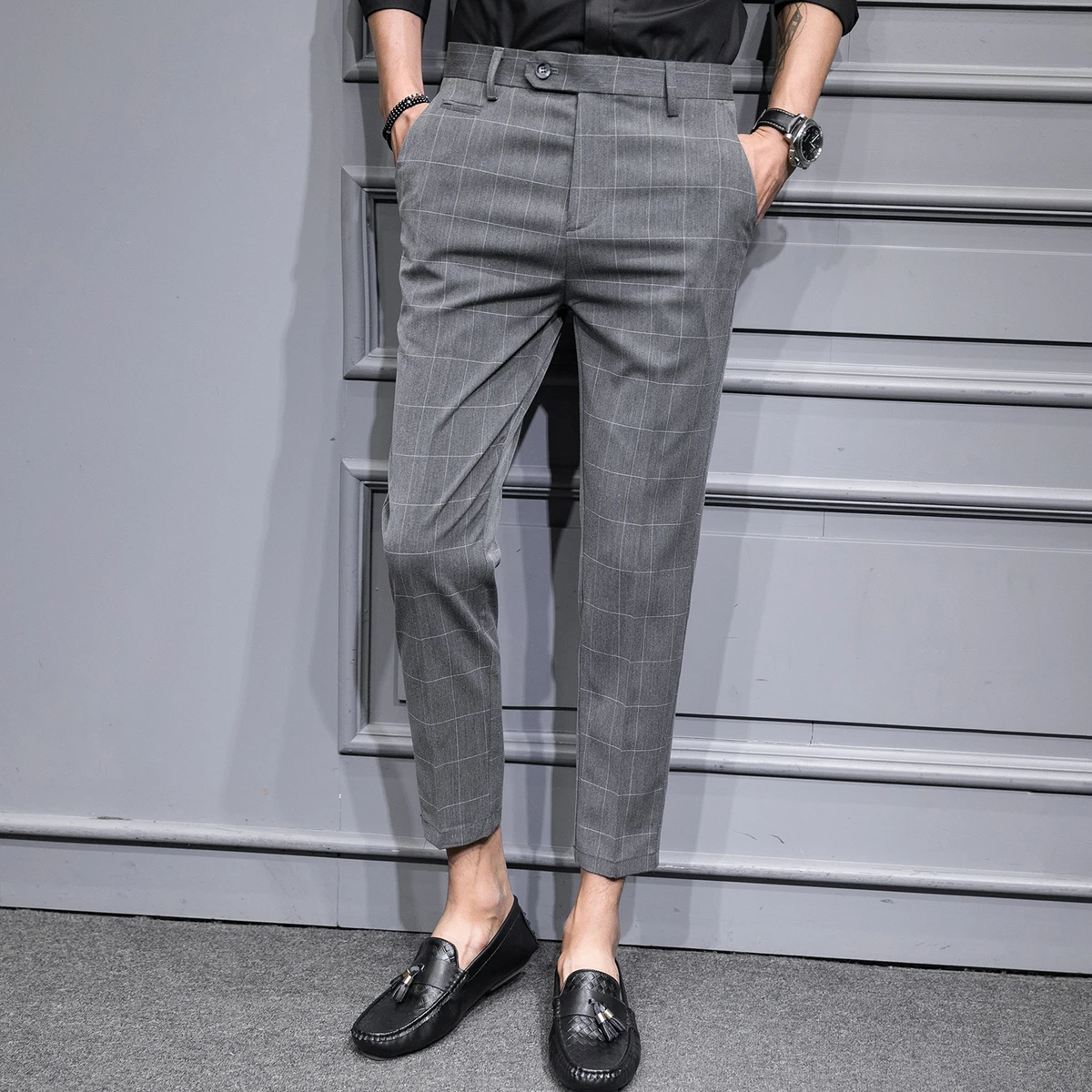 Summer Autumn New Polyester M-4XL Slim Casual Men's Cropped Pants Individuality Fashion Popularity Simple Classic City Youth