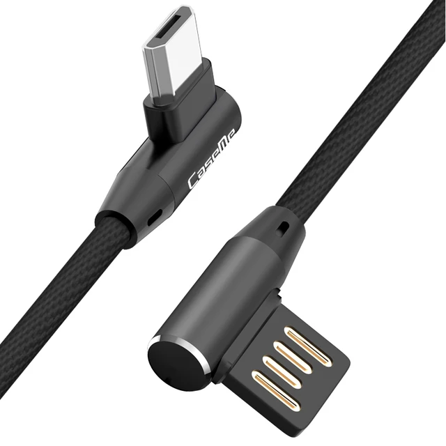 CaseMe Double Elbow Micro USB Data Cable for Samsung J3 J6 J8 A6 2018
