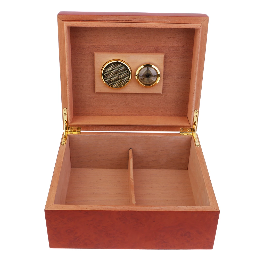 Portable Spain Cedar Wood Travel Cigar Humidor Set with Humidifier and Hygrometer Brown #5