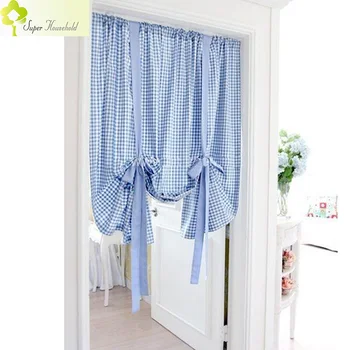 

Kitchen Short Curtains Plaid Roman Blinds Door Curtain Pelmet Liftable Window Curtains for Living Room Balcony Home Textile