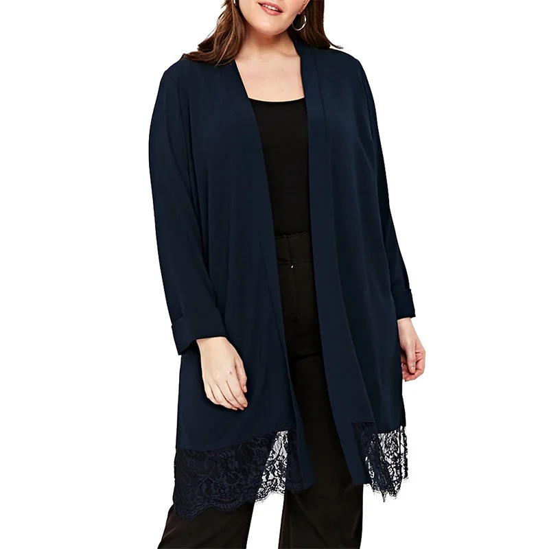

5XL 6XL Autumn Plus size Women Long Coats Winter Slim Large size Long Cardigans Open Stitch Big Size Casual Lace Coats Outwears