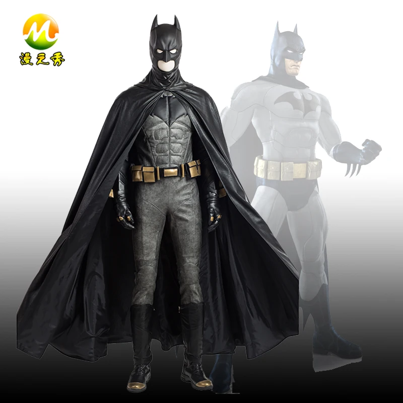 

Hot Movie Justice League Superhero Batman Cosplay Costume Full Set for Man Halloween Party Accessories