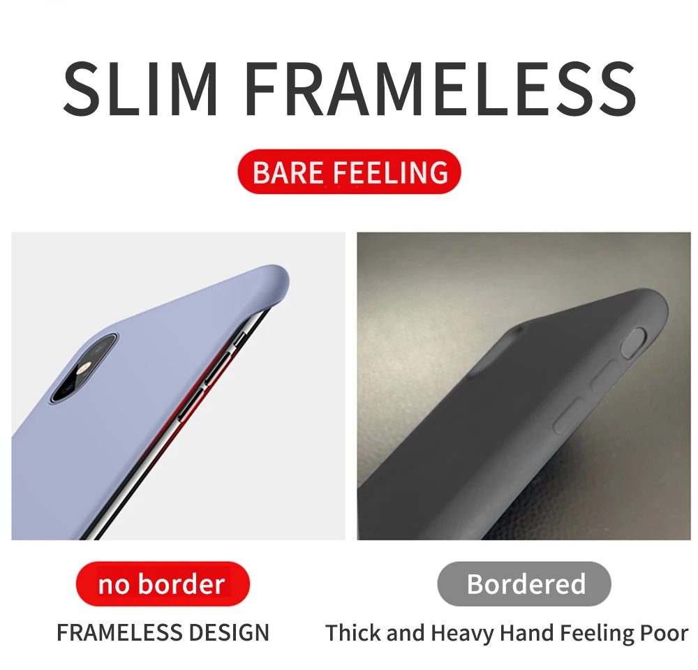 Slim Scrub Hard PC Frameless Phone Case For iphone6 6S 7 8 Plus XR X XS Max 11 Solid Candy Matte Thin Back Cover Borderless Capa