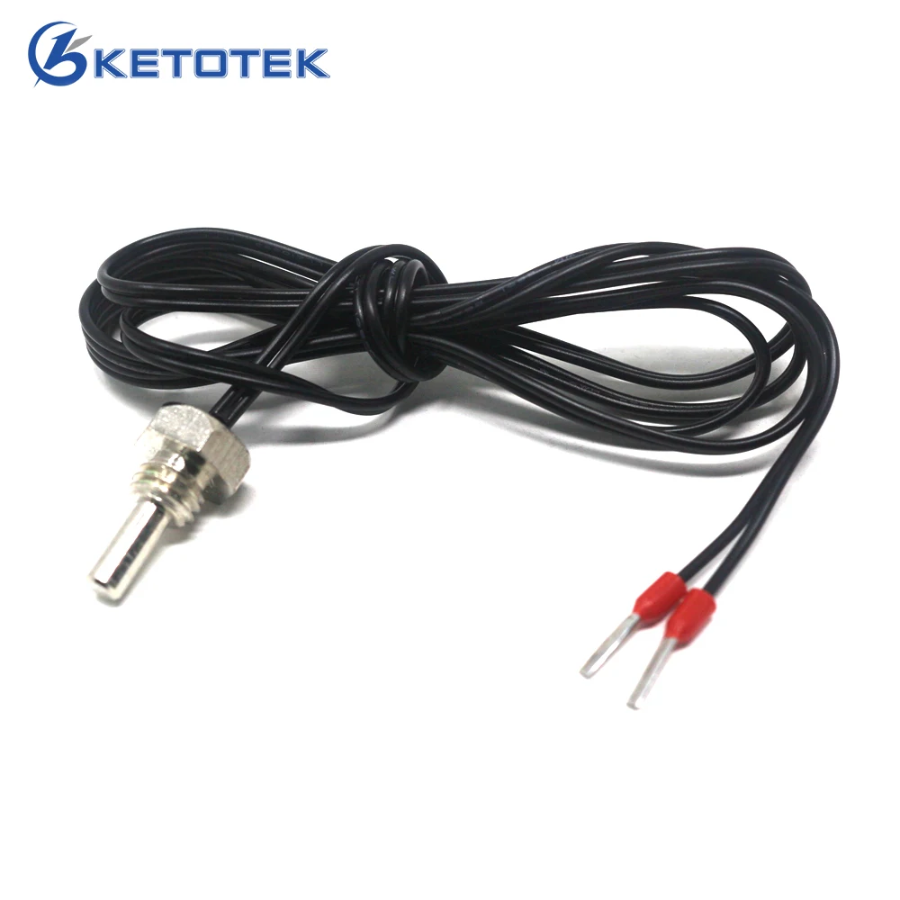 NTC temperature sensor probe 40 120C 1m length screw thread type
