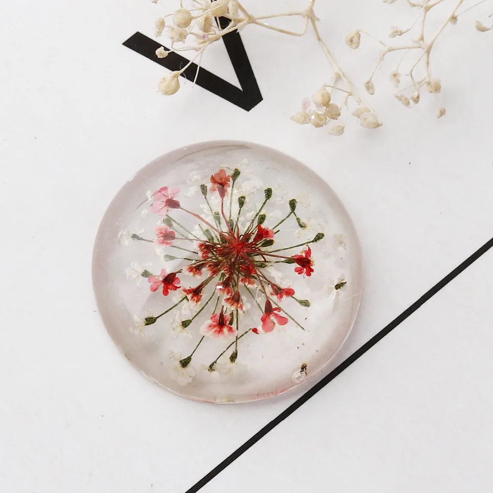 DoreenBeads полимерное купольное уплотнение круглый кабошон высушенный цветочный