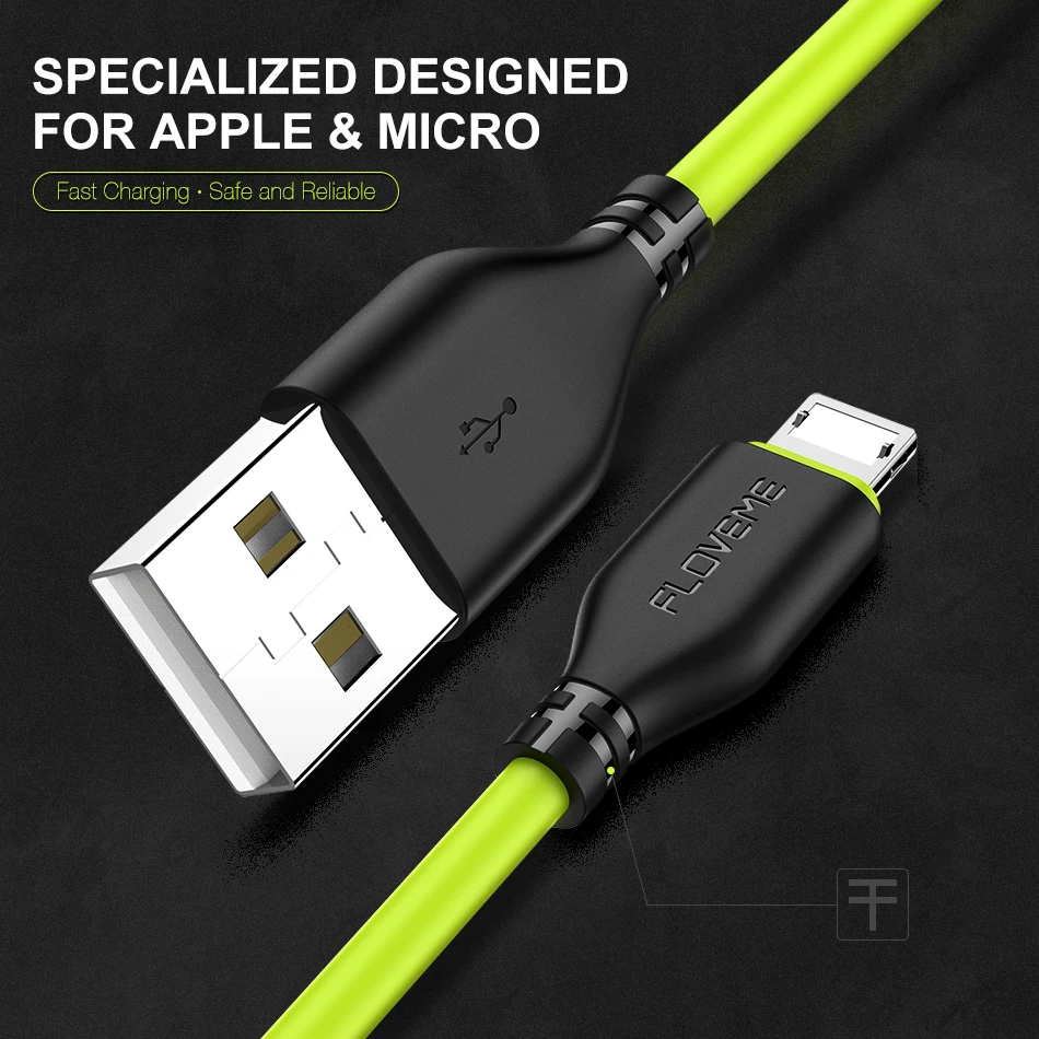  FLOVEME 03 m/1 m 2in1 Reversible USB Beleuchtung Kabel Für iPhone Samsung Xiaomi Micro USB Ladegerä