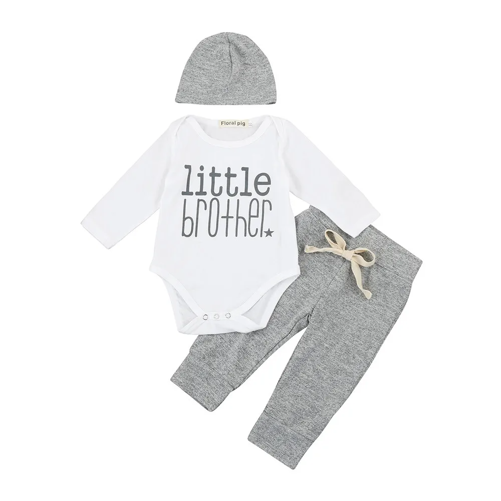 

Infant Baby Newborn Boys Rompers Jumpsuit Tops Pants 3Pcs Set NewBorn baby Children clothes Set Infant Kids Outfit Clothes sets