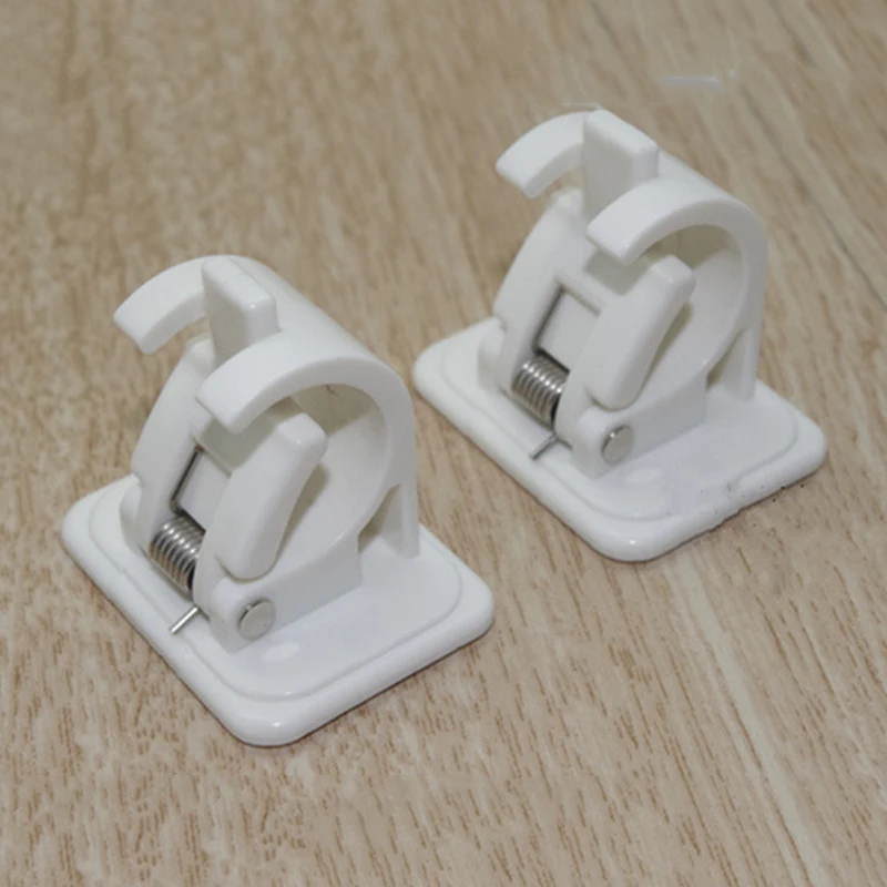 

4 Pcs Self Adhesive Curtain Rods Bracket Hanger Crossbar Wall Hooks Organizer