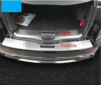 

Stainless Steel Car Outside + Inside Rear Door Protector Trunk Sill Scuff Plate For 17-19 Renault Koleos 2017 2018 2019