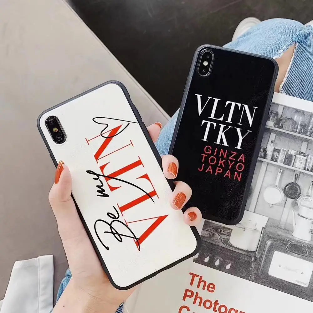 

For iphone X XS MAX 6 S 6 Plus Case Funda Coque Luxury Italy Brand VLTN Cases Cover For iphone XR 7 8Plus High-quality Phone Bag
