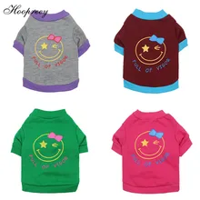 Новое поступление Демисезонный Одежда для собак для маленьких щенка собак и кошек животное футболка с принтом улыбка лицо Досуг Стиль собака кофты