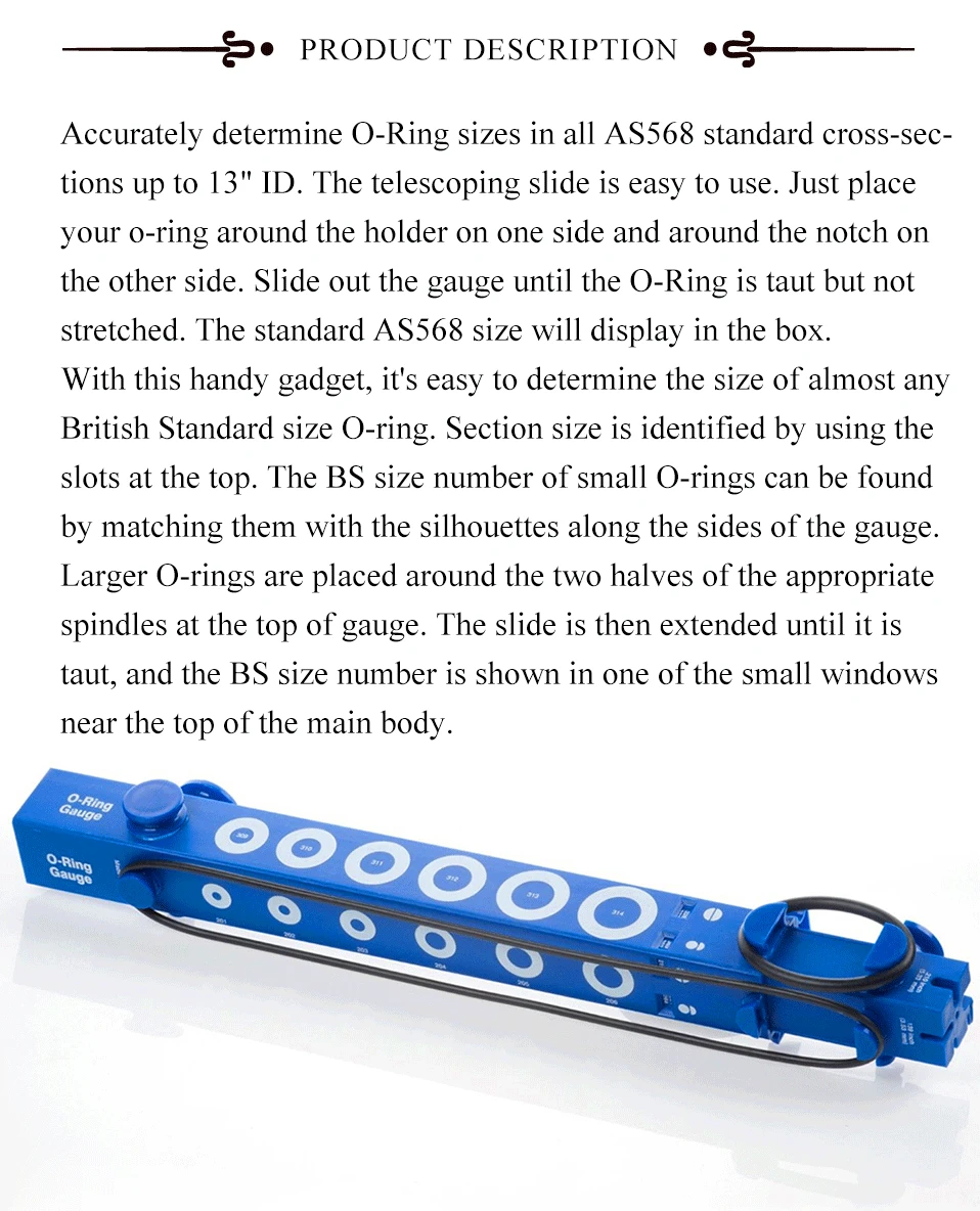 O-Ring Gauge делает работу умной голубой OPSG Pro Gage(1 предмет) телескопическое уплотнительное кольцо скользящий измерительный ID Gauge