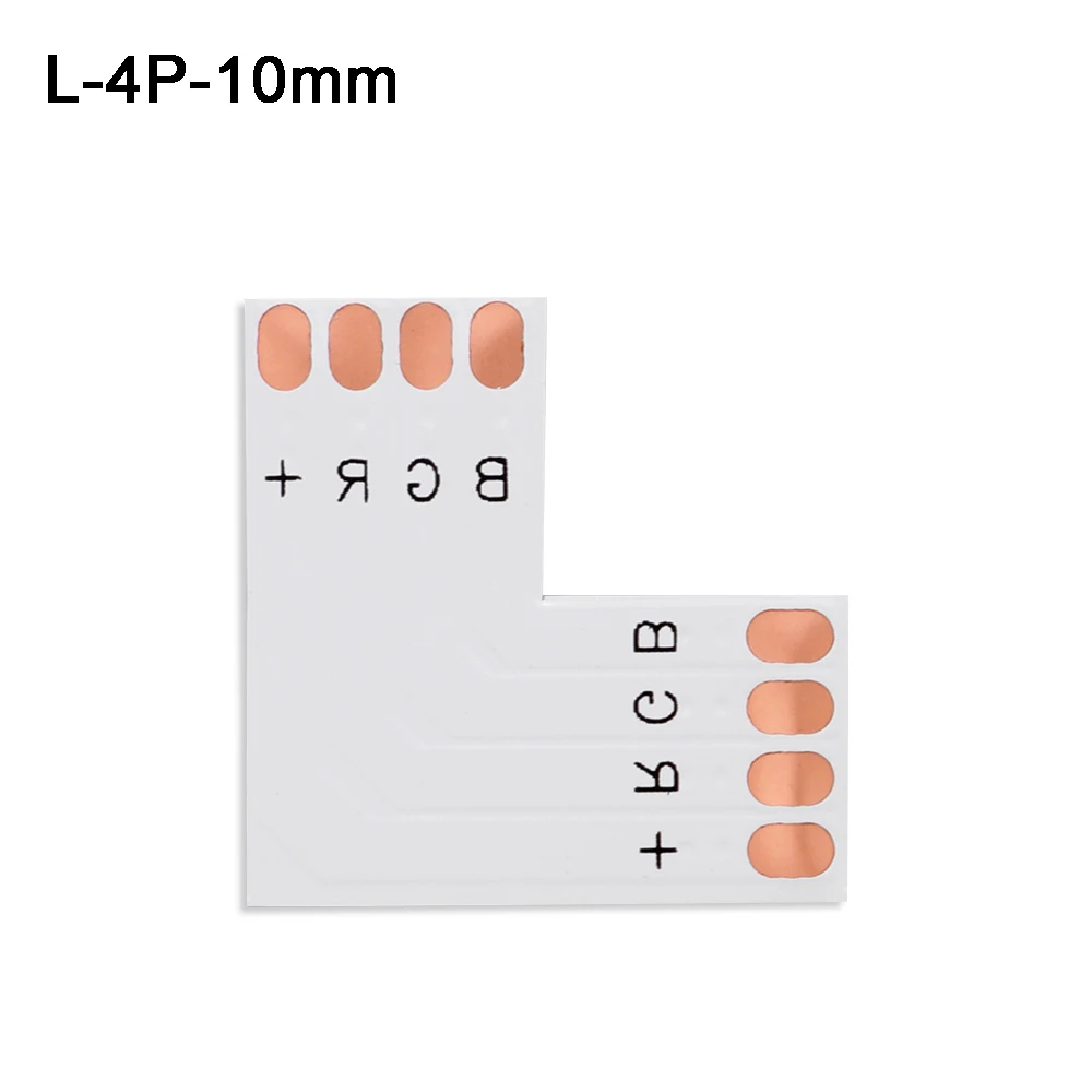 5 шт. L T X форма RGB RGBWW светодиодные полосы угловой разъем 8 мм 10 мм 12 мм 2pin 3Pin 4pin 5pin 6Pin Одноцветный RGB RGBW печатная плата Горячая - Цвет: L-4P-10MM