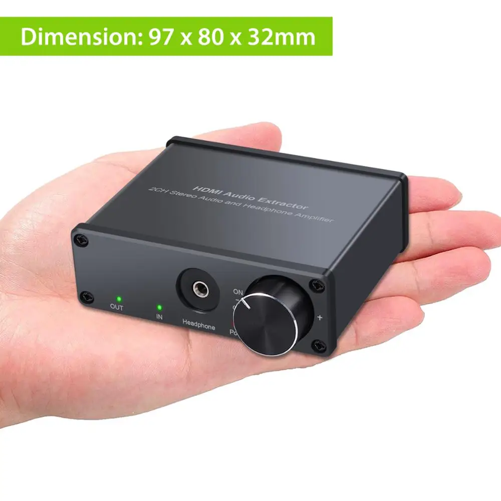  LiNKFOR HDMI to HDMI + RCA + 3.5mm Audio Extractor with Volume Control and Power Switch Support 4K 