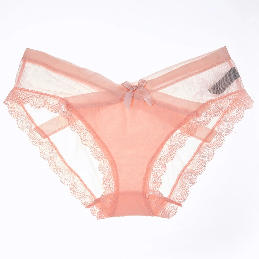 Plus Size Ladies Sheer Underwear Briefs Underpants Transparent Lace Panties^S