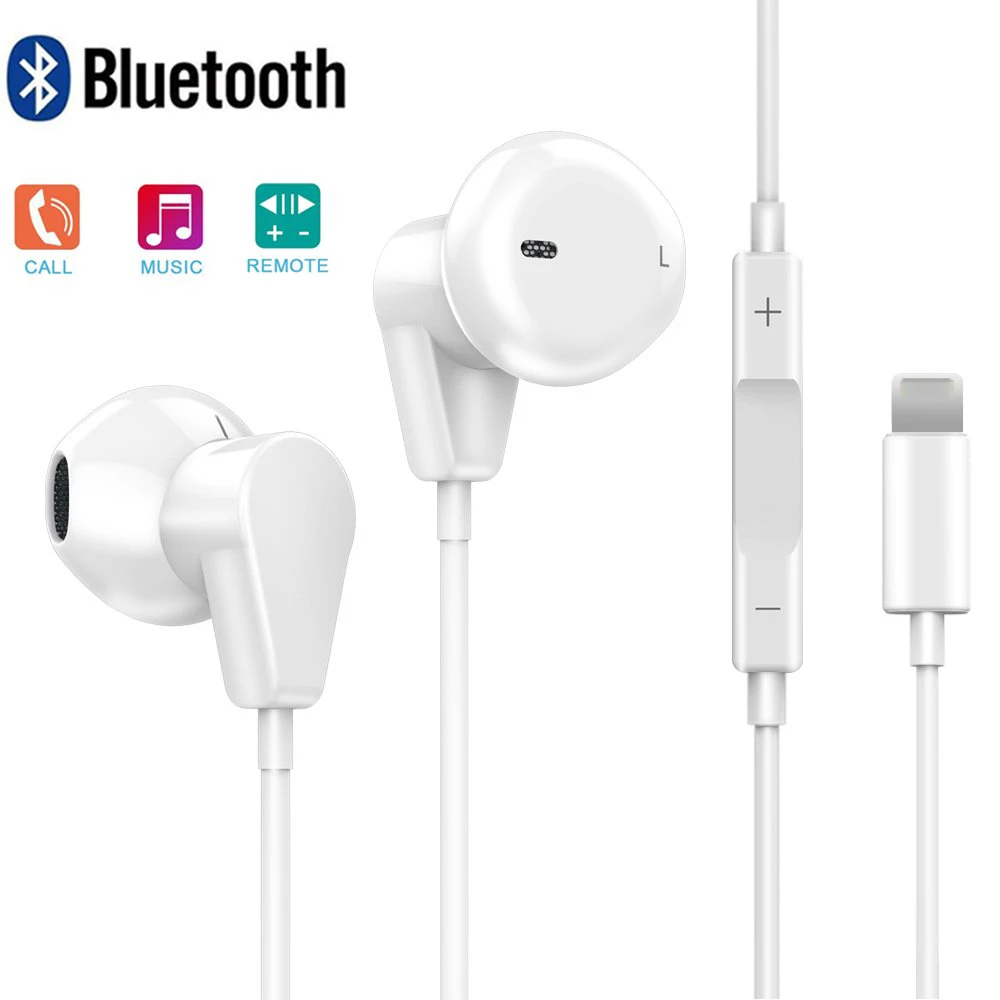 

AMDIGI Lighting Jack Wired Earphone In-Ear Bluetooth Earphone Headset For iPhone 7/7Plus/8 /8Plus/X/XS/XS Max/XR Earbuds