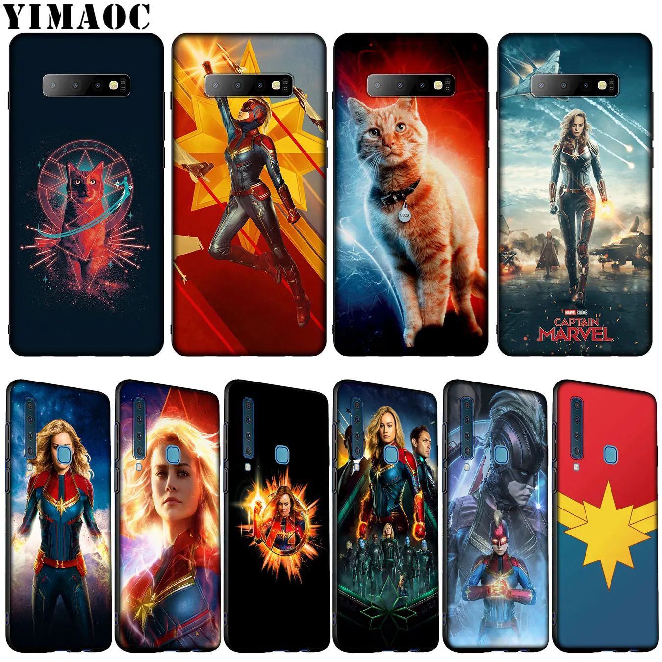

YIMAOC Captain Marvel Soft Silicone Phone Case for Samsung Galaxy S10 E S9 S8 Plus S6 S7 Edge S10e TPU Black Cover