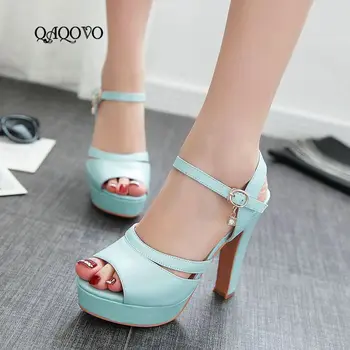 

2019 Platform Shoes Female Summer High Heels Sandals Open Toe Super High Heels Party Shoes White Pink Black