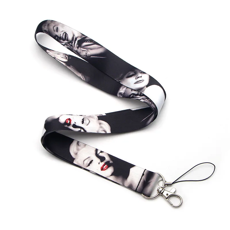 P2200 Dongmanli Мэрилин Монро Брелок lanyards держатель удостоверения личности ID карта Пропуск Тренажерный зал мобильный телефон USB бейдж держатель ключевой ремень