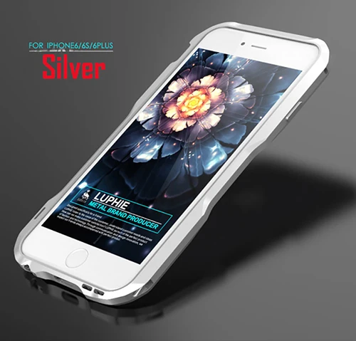 Металлический бампер Luphie для iPhone 6, 7, 8, XS Max, металлический корпус из алюминиевого сплава, чехол для Apple iPhone 6S Plus, 5,5 дюймов, защитный чехол - Цвет: silver