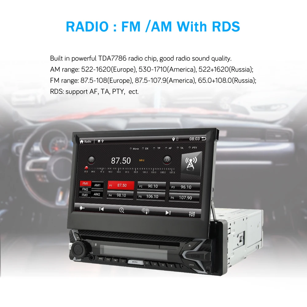 Clearance Bonroad 7"1 din Universal Car DVD Radio Car Multimedia Player For Nissan For Hyundai For Kia GPS Navigation Wifi BT Radio 3