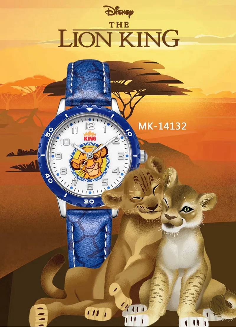 Little Simba Lion King Children's Quartz Watch PU Band Waterproof Fashion Casual Blue Kid Disney Cartoon Watches Gift Kol Saati