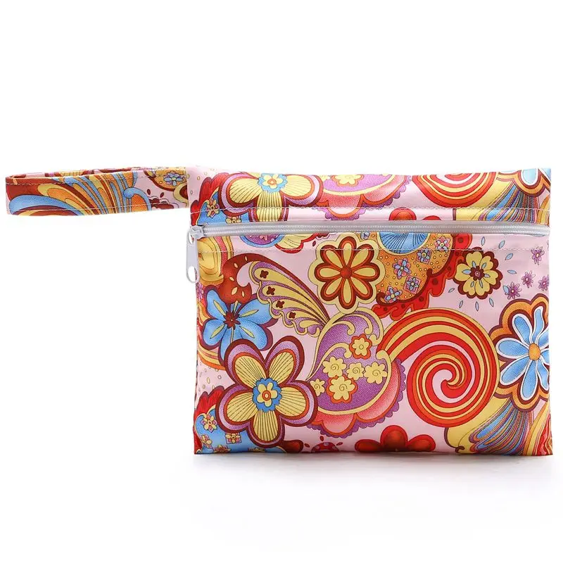 

[Mumsbest] 1 Pc Mini Small Wet Bags Reusable Waterproof wet Bag Pouch For Nursing Pads Stroller Mini diaper bags size:18X14cm