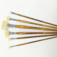 6 шт./компл. свиная щетина вентилятор ШАП кисть масляная краска художественные Кисти УФ-лак художественные пигменты акварельные щетки для рисования искусство