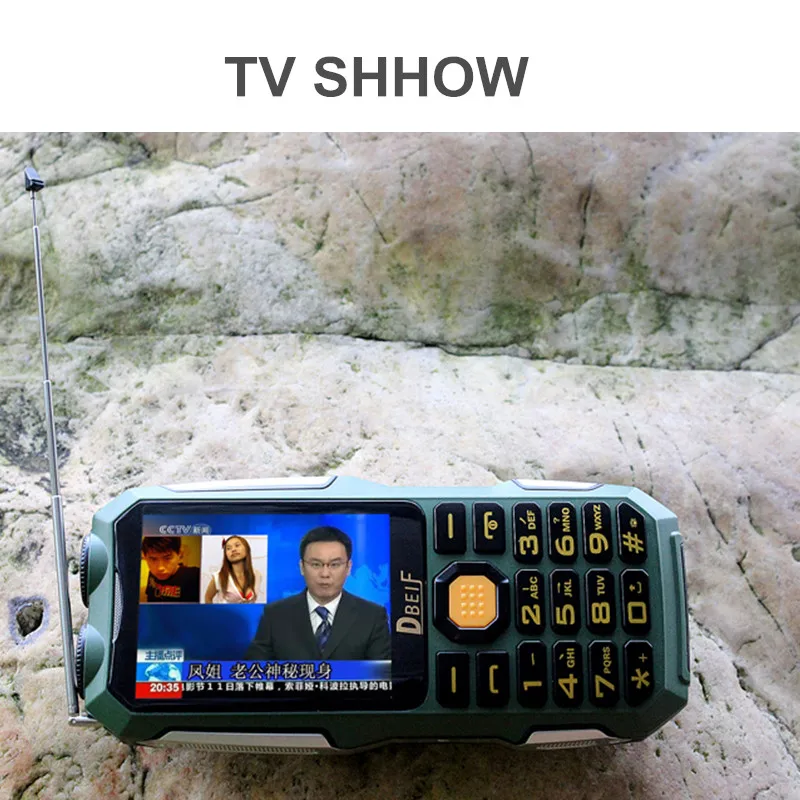 Оригинальный dbeif D2016 Power Bank tv fm двойной фонарик мобильный телефон Русский