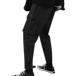 Womail мужская мода повседневная мужская новая однотонная свободная многокарманная рабочая одежда брюки M301227