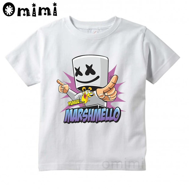 

New Marshmello Kids T Shirt Dj Marshmello Face Children T Shirt Music Man Boys Girls Tops Tees Fashion Summer Tshirt, HKP6061