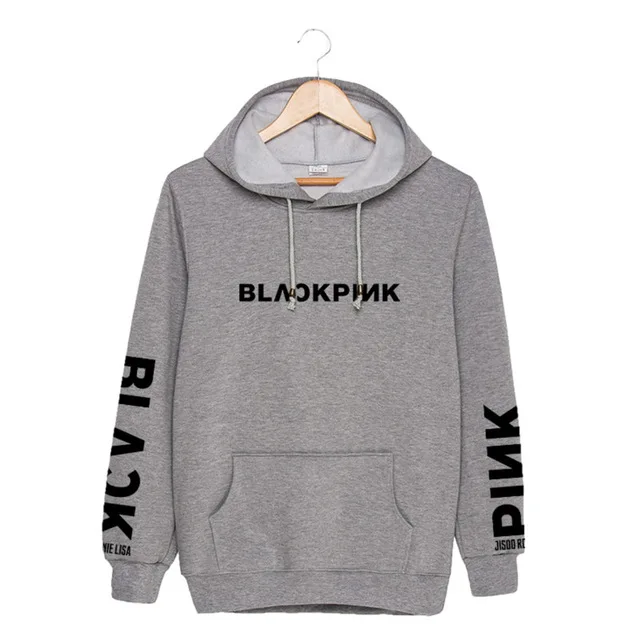 KPOP корейский модный черный розовый JISOO Дженни Ким Роза Лиза Япония хлопок толстовки шляпа одежда Пуловеры Кофты PT641 - Цвет: Синий