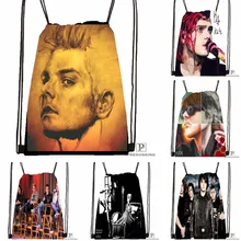 Custom Gerard Way My Chemical Romance Drawstring Backpack Bag Cute Daypack Kids Satchel (Black Back) 31x40cm#180531-04-24