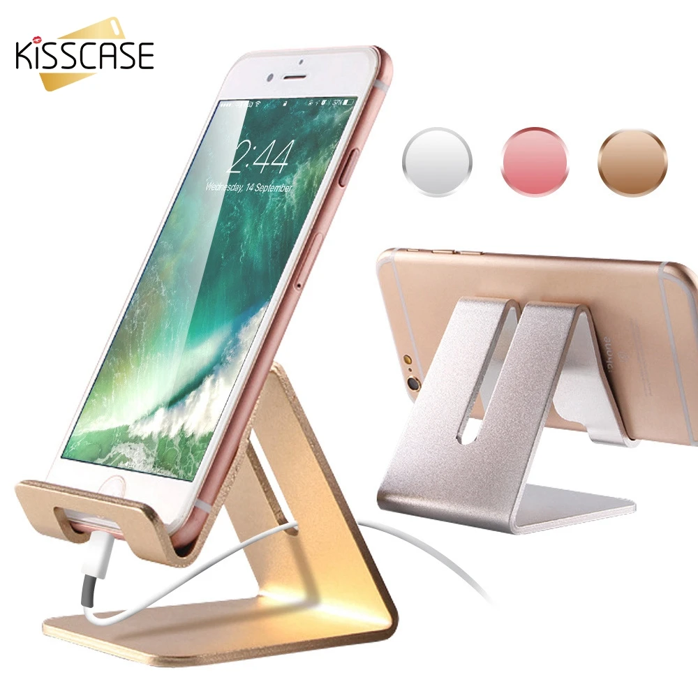 KISSCASE Универсальный телефон Настольная подставка для iPhone X XS Max XR 6 7 8 плюс Алюминий сплав держатель телефона для samsung S6 S7 S8 Примечание 8 9