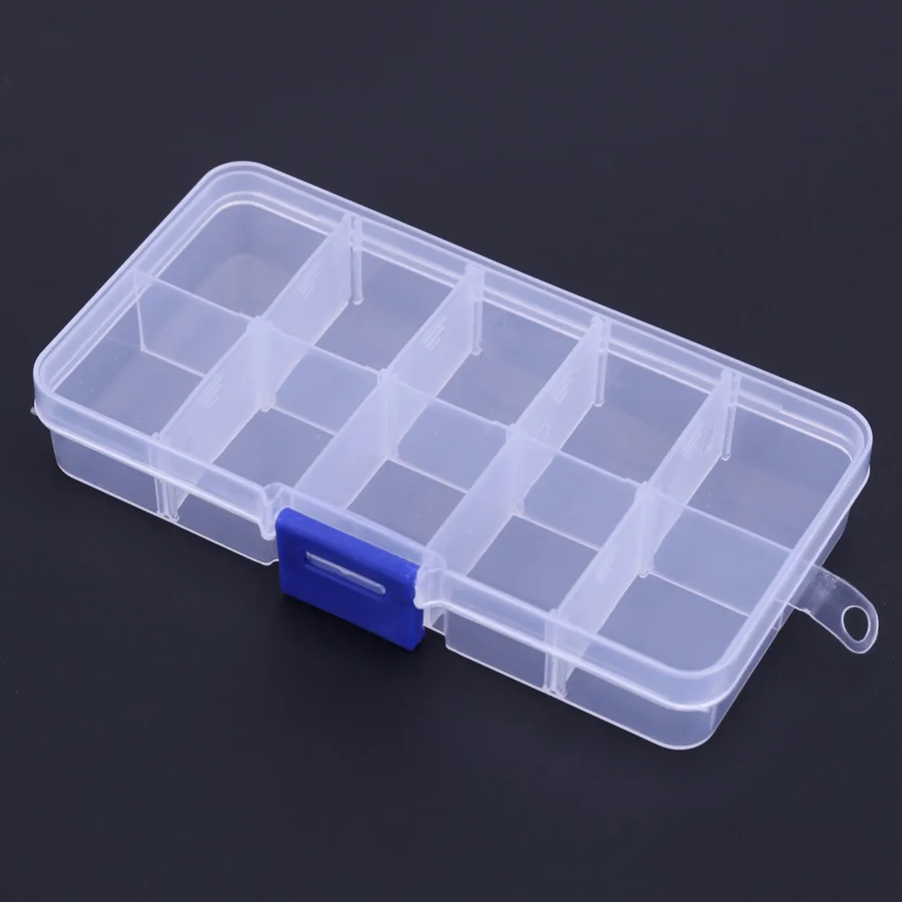 

10 Compartments Storage Case Box Transparent Fishing Lure Square Fishhook Box Spoon Hook Bait Tackle Box Fish Accessory Box