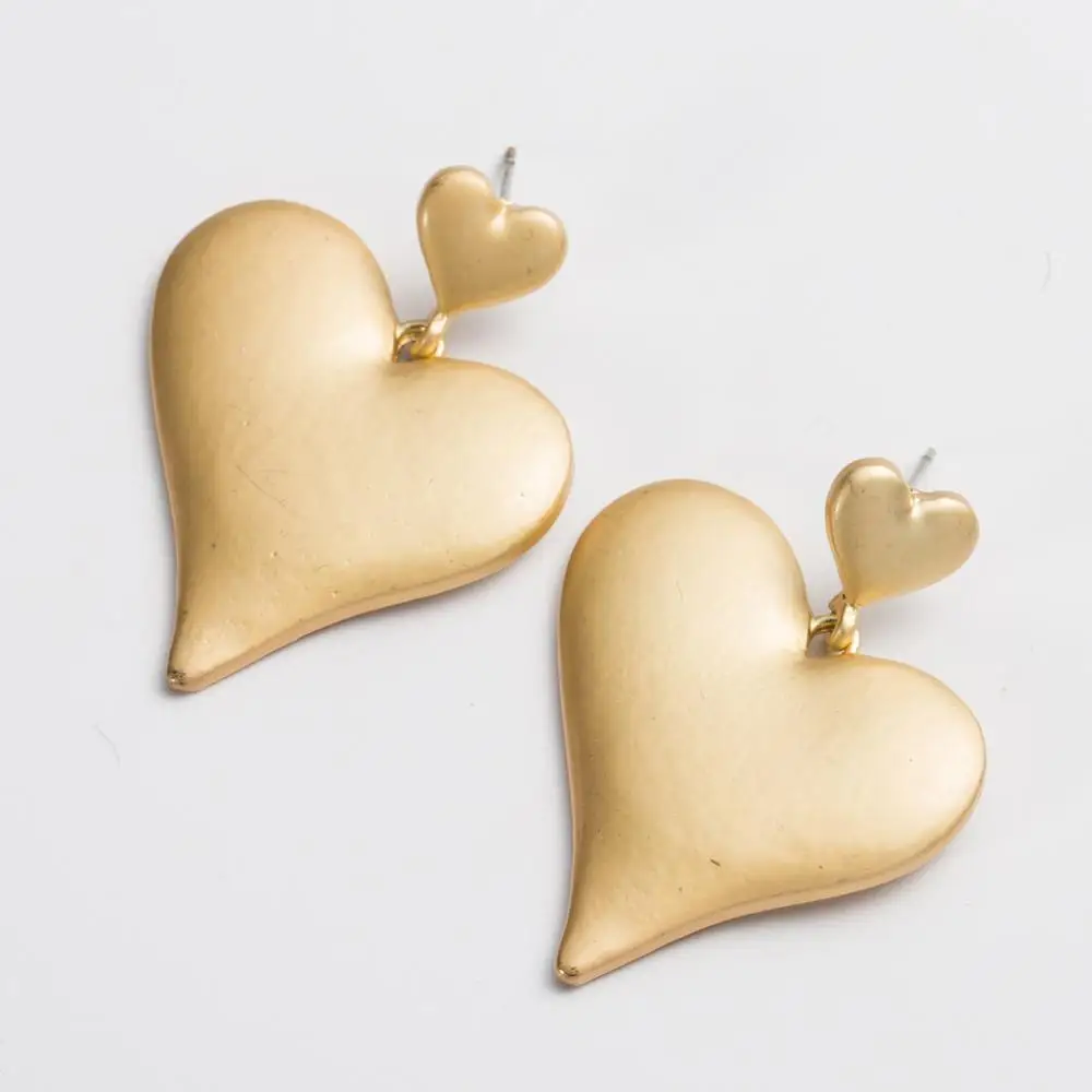

SHIFEEL 2019 New Fashion Korea Ins Heart-shaped Alloy Drop Earrings Simple Personality Sweet Pendients Women's jewelry