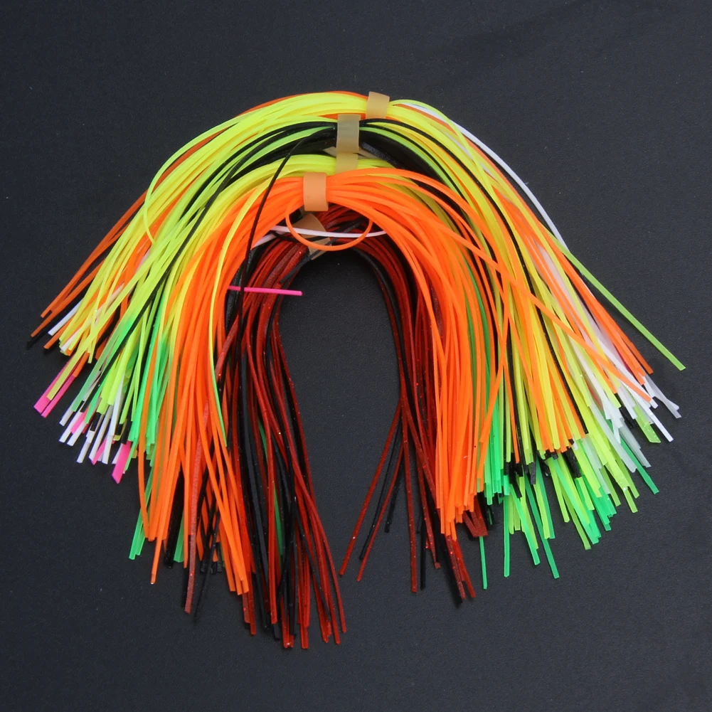 10 Bundles 30 Strands Silicone Skirts Rubber Jig Lures Squid Rubber