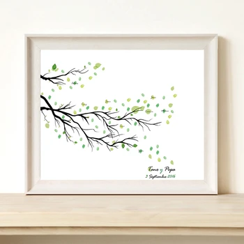 

One Set Of Special Customize Fingerprint DIY Wedding Tree Creative Fingerprint Signature Guestbook Tree For Birthday Party Decor